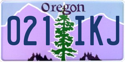 OR license plate 021IKJ