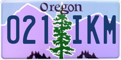 OR license plate 021IKM