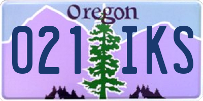 OR license plate 021IKS