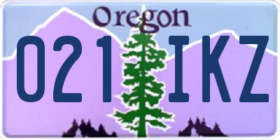 OR license plate 021IKZ