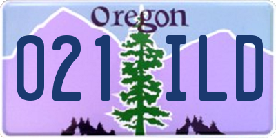 OR license plate 021ILD