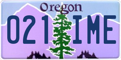OR license plate 021IME