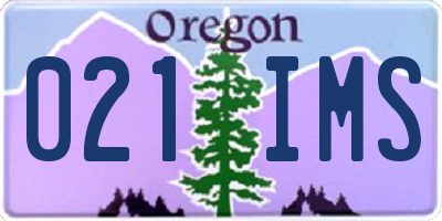 OR license plate 021IMS
