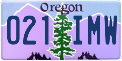 OR license plate 021IMW