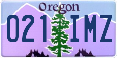 OR license plate 021IMZ