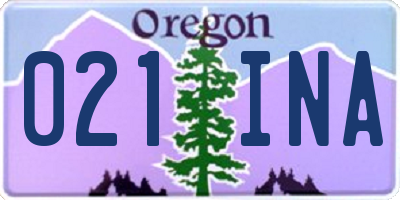 OR license plate 021INA
