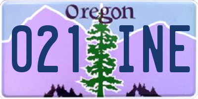 OR license plate 021INE