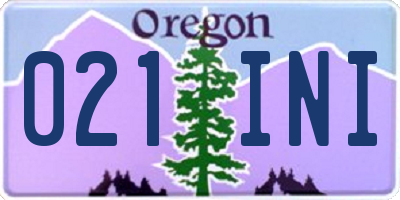 OR license plate 021INI