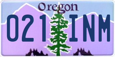 OR license plate 021INM