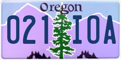 OR license plate 021IOA