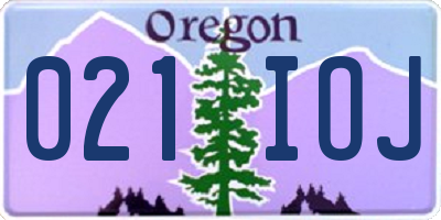 OR license plate 021IOJ