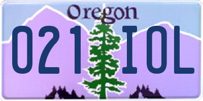 OR license plate 021IOL