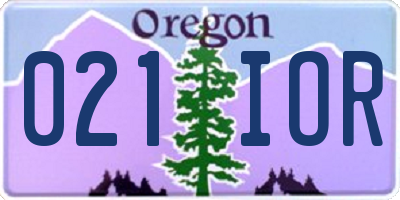 OR license plate 021IOR