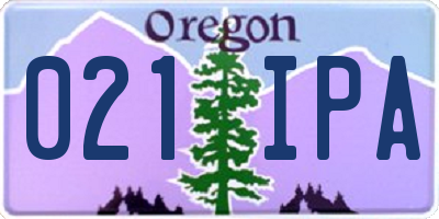 OR license plate 021IPA