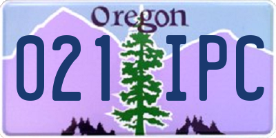 OR license plate 021IPC