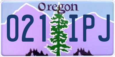 OR license plate 021IPJ
