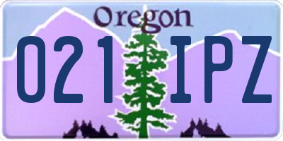 OR license plate 021IPZ