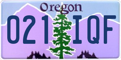 OR license plate 021IQF