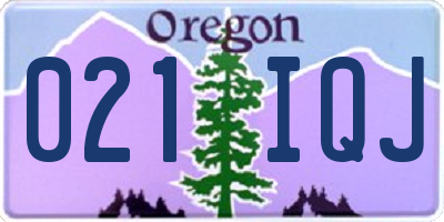 OR license plate 021IQJ