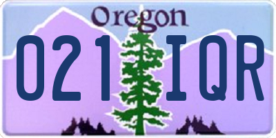 OR license plate 021IQR