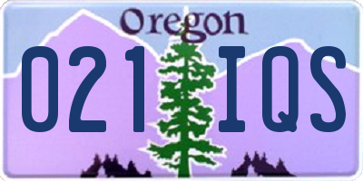 OR license plate 021IQS