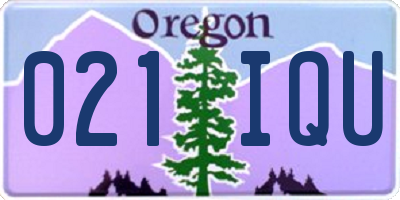 OR license plate 021IQU