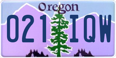 OR license plate 021IQW