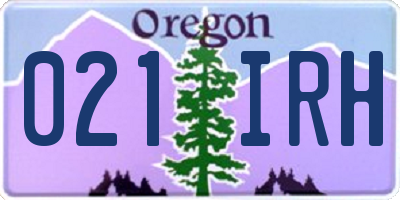 OR license plate 021IRH
