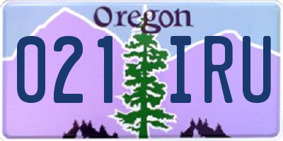 OR license plate 021IRU