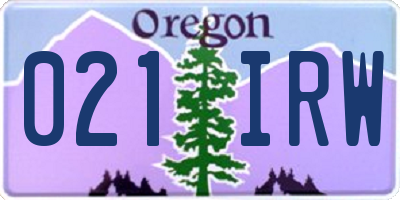 OR license plate 021IRW