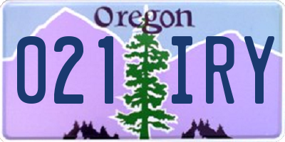 OR license plate 021IRY