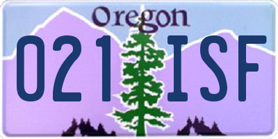 OR license plate 021ISF