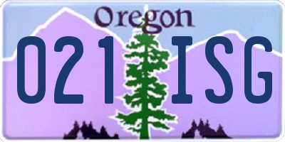OR license plate 021ISG