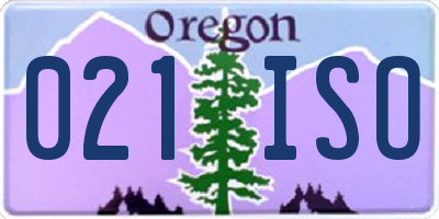 OR license plate 021ISO