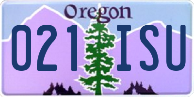 OR license plate 021ISU