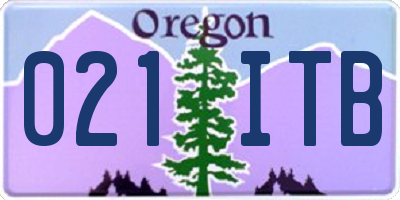 OR license plate 021ITB