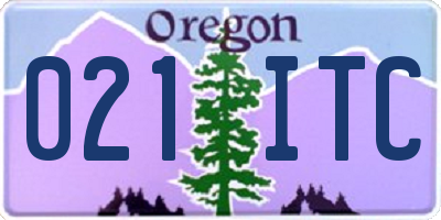 OR license plate 021ITC