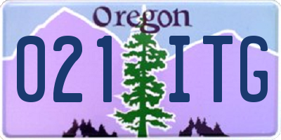 OR license plate 021ITG