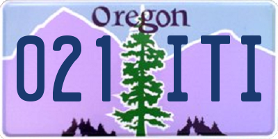 OR license plate 021ITI