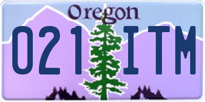 OR license plate 021ITM