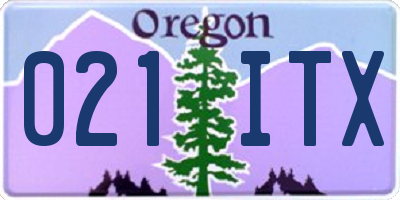 OR license plate 021ITX