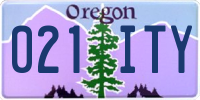OR license plate 021ITY