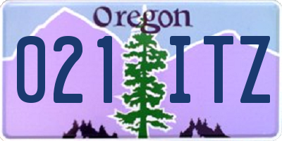 OR license plate 021ITZ