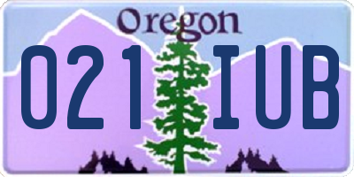 OR license plate 021IUB