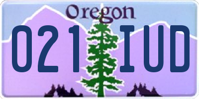 OR license plate 021IUD