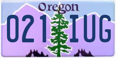 OR license plate 021IUG