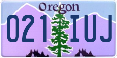 OR license plate 021IUJ