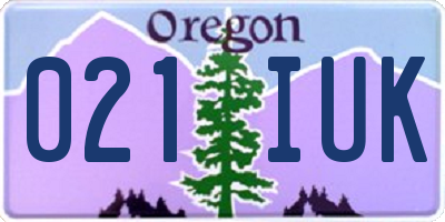 OR license plate 021IUK