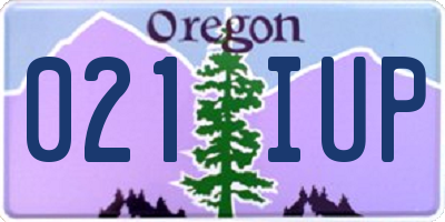 OR license plate 021IUP