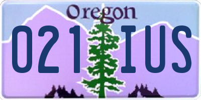 OR license plate 021IUS